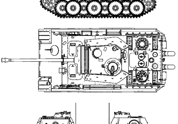 Tank Sd.Kfz. 171 Pz.Kpfw.V Panther Ausf.G - drawings, dimensions, figures