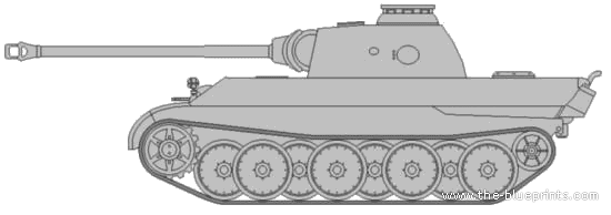 Tank Sd.Kfz. 171 Pz.Kpfw. V Ausf.A Panther - drawings, dimensions, figures