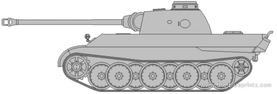 Танк Sd.Kfz. 171 Pz.Kpfw. V Ausf.D Panther - чертежи, габариты, рисунки
