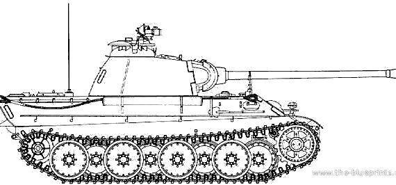 Танк Sd.Kfz. 171 Pz.Kpfw. V Ausf.G Panther - чертежи, габариты, рисунки
