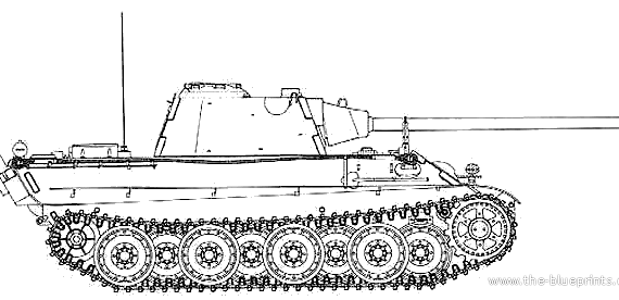 Танк Sd.Kfz. 171 Pz.Kpfw. V Ausf. F Panther - чертежи, габариты, рисунки