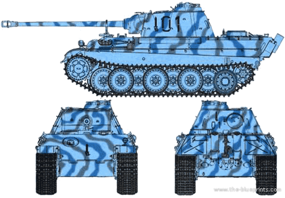 Tank Sd.Kfz. 171 Pz.Kpfw. V Panther Ausf.G - drawings, dimensions, figures