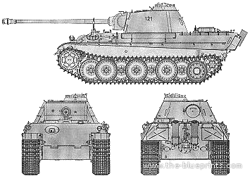 Танк Sd.Kfz. 171 Sd.Kpfw.V Panther Ausf.G - чертежи, габариты, рисунки