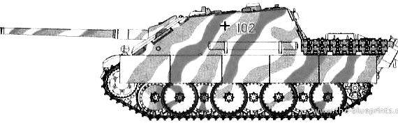 Танк Sd.Kfz. 173 Jadpanzer V Jagdpanther - чертежи, габариты, рисунки
