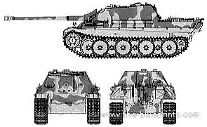 Танк Sd.Kfz. 173 Jagdpanther G1 - чертежи, габариты, рисунки