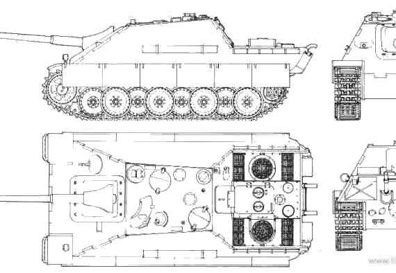 Танк Sd.Kfz. 173 Jagdpanzer V - чертежи, габариты, рисунки
