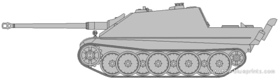 Танк Sd.Kfz. 173 Jagdpanzer V Ausf.G Jagdpanther - чертежи, габариты, рисунки