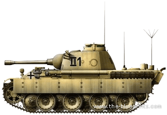 Танк Sd.Kfz. 173 Pz.Beob.Wg.V Ausf.D - чертежи, габариты, рисунки