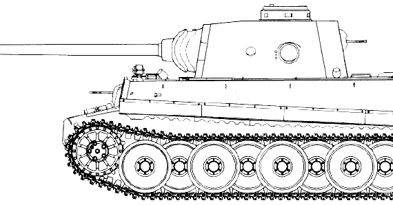 Танк Sd.Kfz. 181 Pz.Kpfw.VI Ausf.E2 Tiger - чертежи, габариты, рисунки
