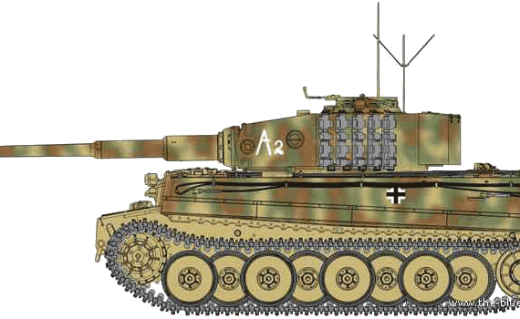 Танк Sd.Kfz. 181 Pz.Kpfw.VI Ausf.E Tiger I - чертежи, габариты, рисунки