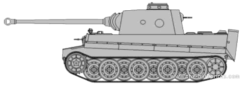 Танк Sd.Kfz. 181 Pz.Kpfw. VI Ausf.H2 Tiger - чертежи, габариты, рисунки