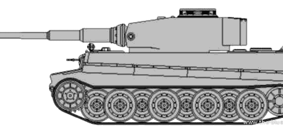 Танк Sd.Kfz. 181 Pz.Kpfw. VI Ausf.H Tiger - чертежи, габариты, рисунки
