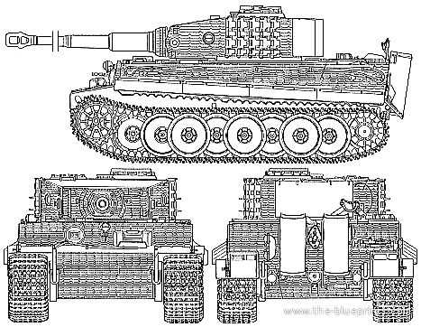 Танк Sd.Kfz. 181 Pz.Kpfw. VI Tiger I - чертежи, габариты, рисунки