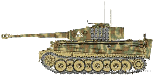 Танк Sd.Kfz. 181 Pz.Kpfw. VI Tiger I Ausf. E - чертежи, габариты, рисунки