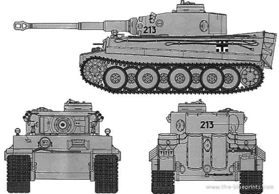 Tank Sd.Kfz. 181 Tiger 1 Early Production - drawings, dimensions, pictures