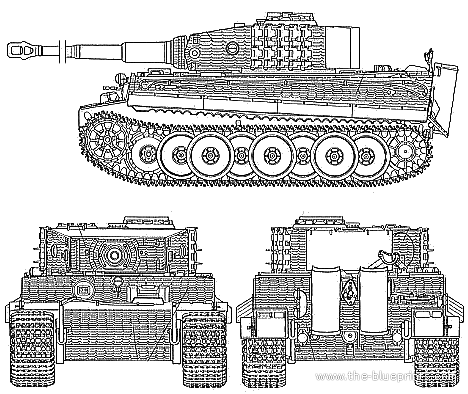 Tank Sd.Kfz. 181 Tiger 1 kommandant Otto Carius - drawings, dimensions, figures