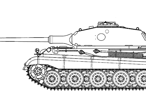 Танк Sd.Kfz. 182 Pz.Kpfw.VI Ausf.B King Tiger (Porsche turret). - чертежи, габариты, рисунки