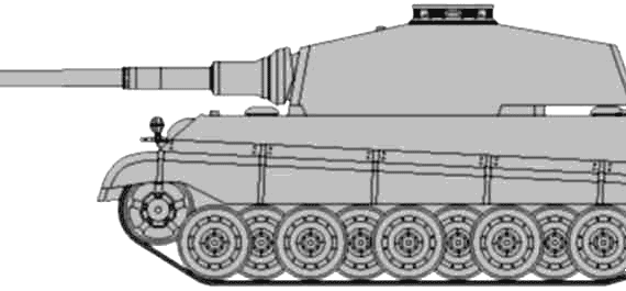 Танк Sd.Kfz. 182 Pz.Kpfw. VI Ausf.B Tiger II - чертежи, габариты, рисунки