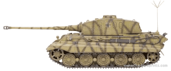 Tank Sd.Kfz. 182 Pz.Kpfw. VI Kingtiger Henschel Turret s. Pz.Abb.506a - drawings, dimensions, figures