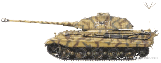 Tank Sd.Kfz. 182 Pz.Kpfw. VI Kingtiger Porsche Turret - drawings, dimensions, pictures