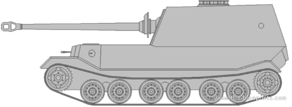 Танк Sd.Kfz. 184 Elefant Panzerjager Tiger - чертежи, габариты, рисунки