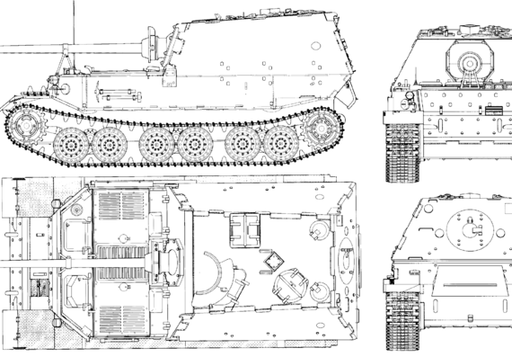 Tank Sd.Kfz. 184 Ferdinand - drawings, dimensions, figures