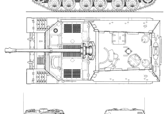 Tank Sd.Kfz. 184 Ferdinand 8.8cm SPG - drawings, dimensions, figures