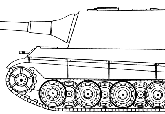 Танк Sd.Kfz. 185 Jagdtiger - чертежи, габариты, рисунки