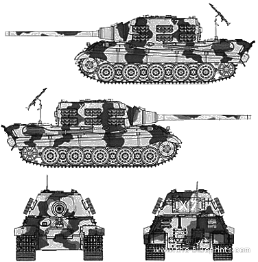 Tank Sd.Kfz. 186 Jagdfiger Henschel Type - drawings, dimensions, figures
