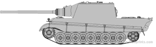 Танк Sd.Kfz. 186 Jagdpanzer VI Jagdtiger - чертежи, габариты, рисунки