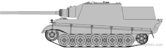Танк Sd.Kfz. 186 Jagdpanzer VI Jagdtiger 128mm - чертежи, габариты, рисунки