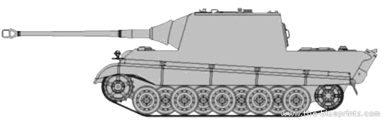 Танк Sd.Kfz. 186 Jagdpanzer VI Jagdtiger 88mm - чертежи, габариты, рисунки