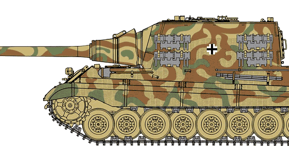 Танк Sd.Kfz. 186 Jagdtiger Porsche Type - чертежи, габариты, рисунки