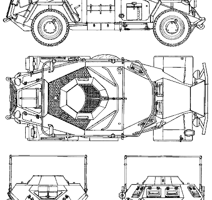 Танк Sd.Kfz. 223 Armoured Car - чертежи, габариты, рисунки