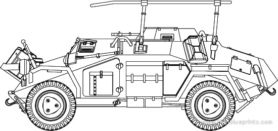 Танк Sd.Kfz. 223 Leichter Panzerspahwagen - чертежи, габариты, рисунки