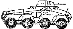 Танк Sd.Kfz. 231-8 Armoured Car - чертежи, габариты, рисунки