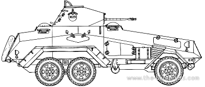 Танк Sd.Kfz. 231 Armoured Car - чертежи, габариты, рисунки