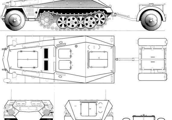 Танк Sd.Kfz 252 Leichte Gepanzerte Munitionskraftwagen - чертежи, габариты, рисунки