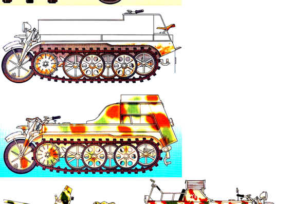 Tank Sd.Kfz. 2 Kettenkrad NSU HK 101 - drawings, dimensions, figures