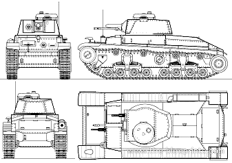 Tank Sd.Kfz. 35 (t) Skoda LT vz.35 S-IIa - drawings, dimensions, figures