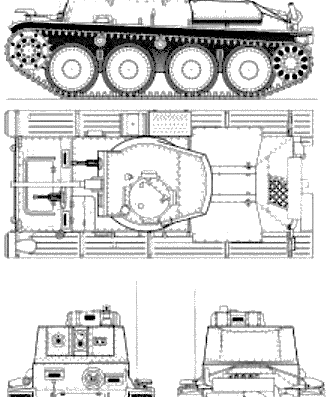 Танк Sd.Kfz. 38(t) Ausf.E Praga LT vz.38 - чертежи, габариты, рисунки
