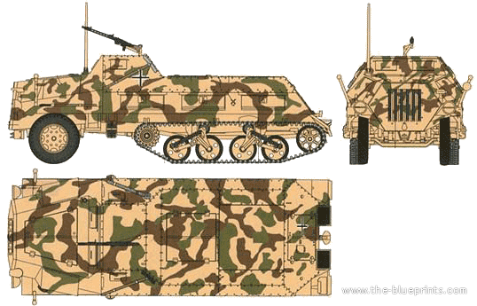 Tank Sd.Kfz. 4-11 Panzerwerfer 42 - drawings, dimensions, figures