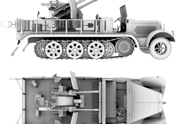 Tank Sd.Kfz. 7-3 - drawings, dimensions, figures
