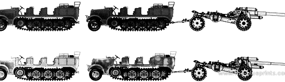 Tank Sd.Kfz. 7 - drawings, dimensions, figures