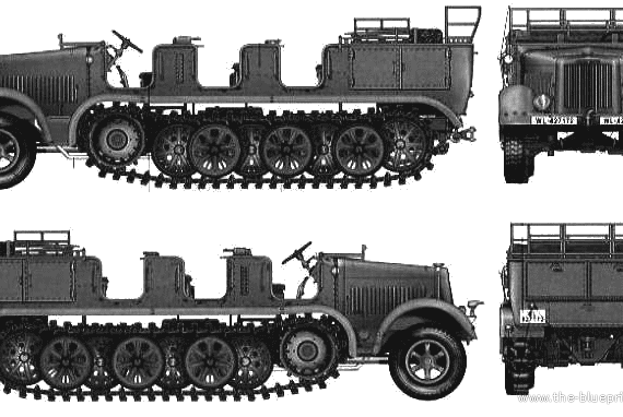 Tank Sd.Kfz. 7 8t - drawings, dimensions, figures