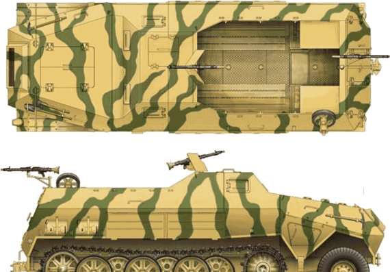 Tank Sd.Kfz. 8 Gepanzerte 12t - drawings, dimensions, figures