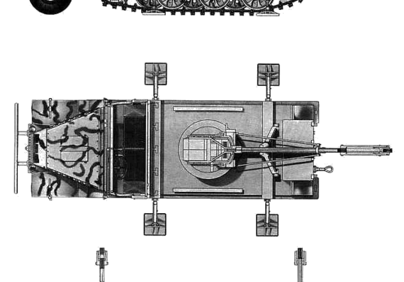 Tank Sd.Kfz. 9-1 + Kilstein Crane - drawings, dimensions, figures
