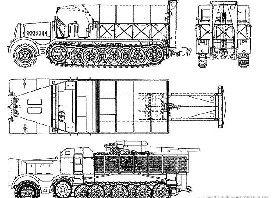 Tank Sd.Kfz. 9 - drawings, dimensions, figures