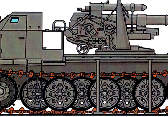 Танк Sd.Kfz. 9 8.8cm Flak 37 - чертежи, габариты, рисунки
