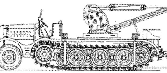 Танк Sd.Kfz. 9 FAMO 18ton & Bilstein 6 ton - чертежи, габариты, рисунки
